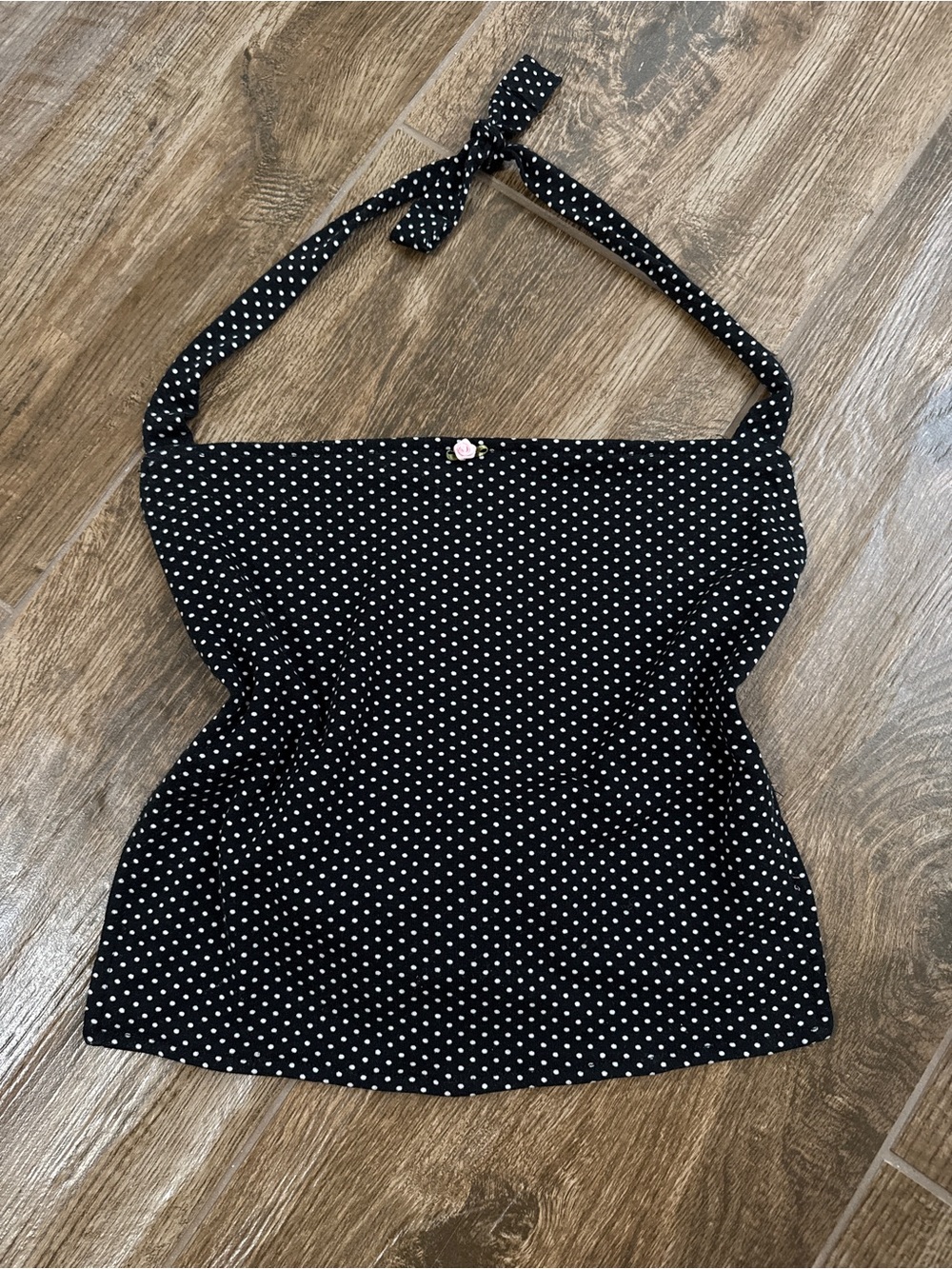 Edikted Black & White Polka Dot Halter Camisole
